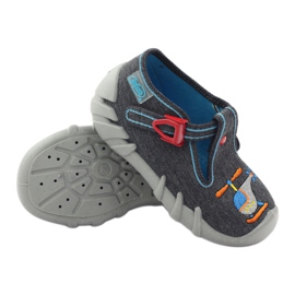 Scarpe per bambini Befado 110p307 pantofole rosso grigio arancia blu 3