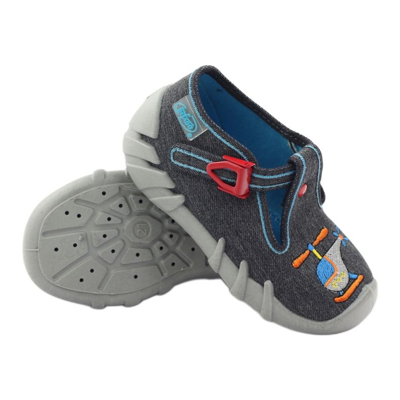 Scarpe per bambini Befado 110p307 pantofole rosso grigio arancia blu 3