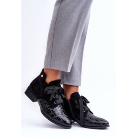 PD1 Tacchi piatti da donna con lacci neri Meroni nero 1