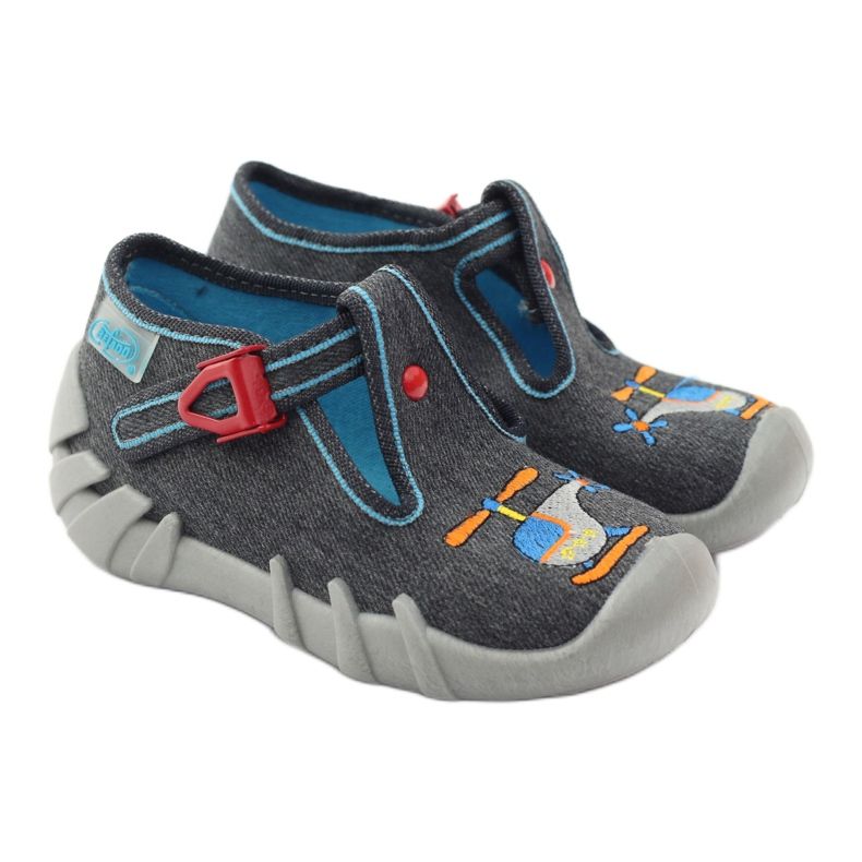 Scarpe per bambini Befado 110p307 pantofole rosso grigio arancia blu 4