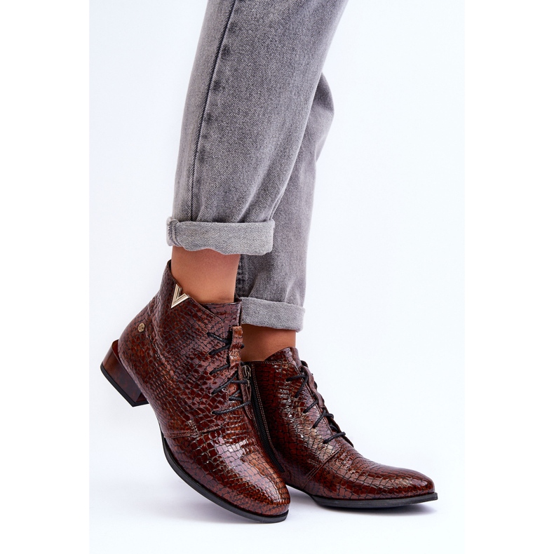 Stivali da donna in pelle Maciejka 5743C-02 Marrone 2