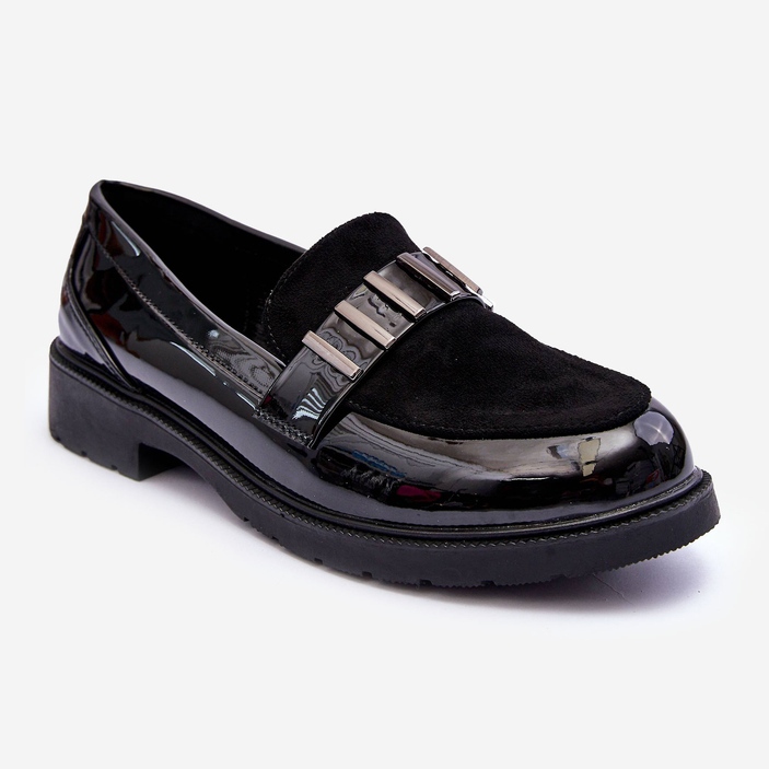 Mocassini Laccati Con Decorazione Nero S.Barski HY317 1