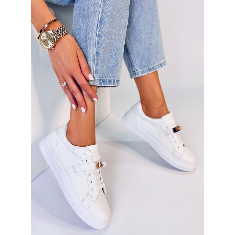 Sneakers da donna con chiusura Graff Gold bianca 1