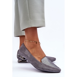 PD1 Ballerine piatte in camoscio Grigio Loxes 1