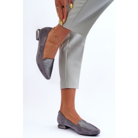 PD1 Ballerine piatte in camoscio Grigio Loxes 2