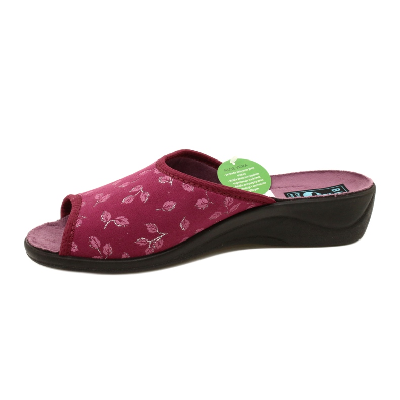 Pantofole in velluto bordeaux Adanex 28271 Aloe Vera rosso 2