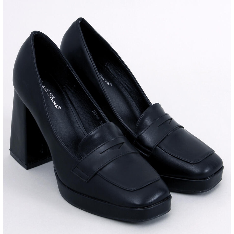 Mocassini con tacco alto di Entee Black nero 1