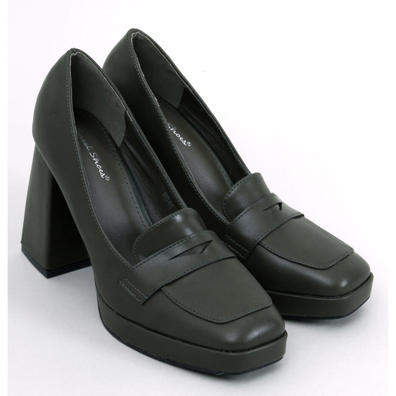 Entee Mocassini tacco verde 1