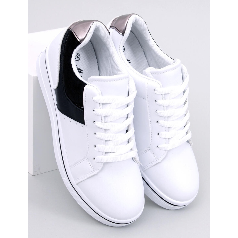 Sneakers con zeppa Tobey nere bianco 1