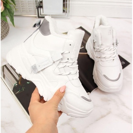 News Sneakers isolanti da donna con suola spessa bianche NOVITÀ bianco 2