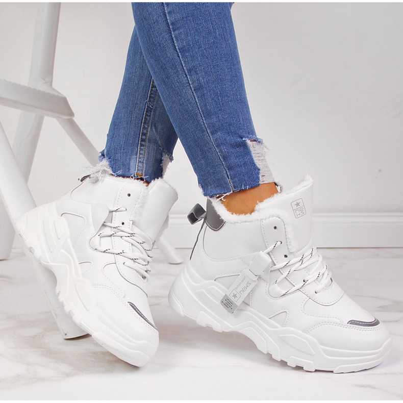 News Sneakers isolanti da donna con suola spessa bianche NOVITÀ bianco 1