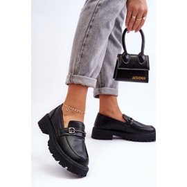 PE1 Mocassini Platform Donna in Pelle Nero Detes 2