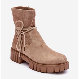 Stivaletti Camoscio Donna Beige Lineanor 1