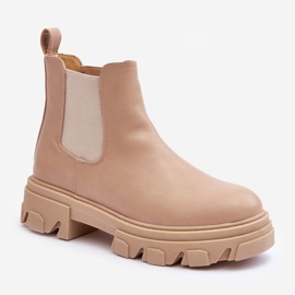 Stivali Bassi in Pelle Jodhpur Beige Alcanassa 1