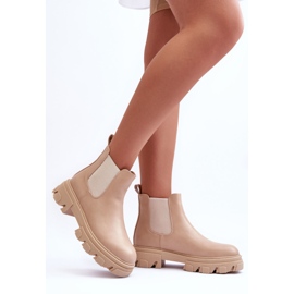 Stivali Bassi in Pelle Jodhpur Beige Alcanassa 2