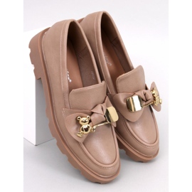 Mocassini con orsacchiotto dorati Honey Khaki beige 1