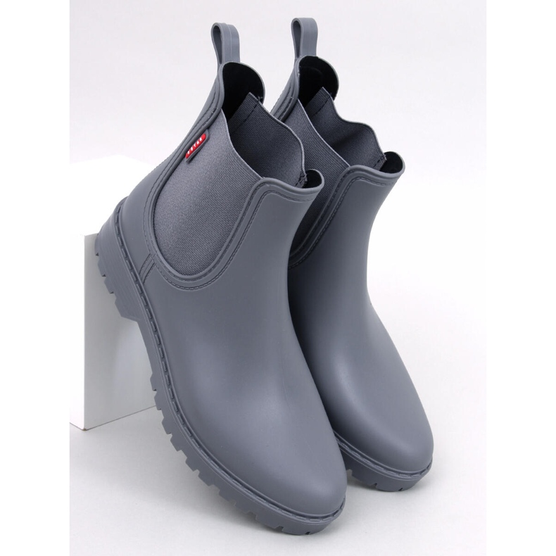 Stivali Chelsea grigio braun 1