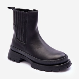 Chunky Leather Boots Stivali Chelsea Nero Rosan 1