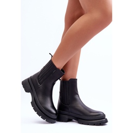Chunky Leather Boots Stivali Chelsea Nero Rosan 2
