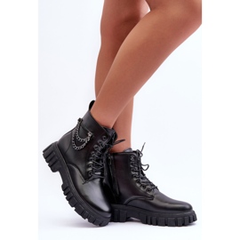 Eleganti stivali da lavoro sulla piattaforma Amro nera nero 2