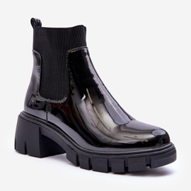 Stivaletti Chelsea Donna Laccato Nero Cirie 1