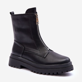 Stivali da donna in pelle con cerniera Chlorike nero 1