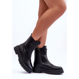 Stivali da donna in pelle con cerniera Chlorike nero 2