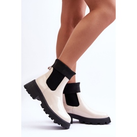 Stivali Jodhpur Laccati Da Donna Beige Pavo 2