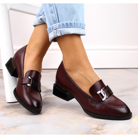 Vinceza 58162 scarpe basse bordeaux con catena rosso 1