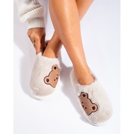 Pantofole da donna beige con orsacchiotto Shelovet 2