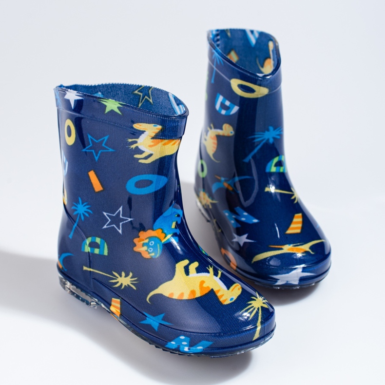 Stivali da pioggia dinosauro Shelovet blu navy per ragazzi 1