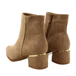 Evento Stivali in pelle scamosciata con decorazione oro, Beige 23BT35-6420 3