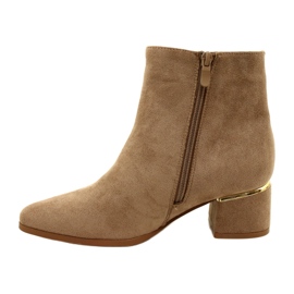 Evento Stivali in pelle scamosciata con decorazione oro, Beige 23BT35-6420 1