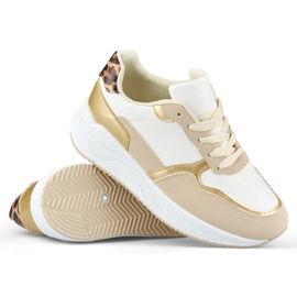 Sneakers bianche e oro da donna bianca 1