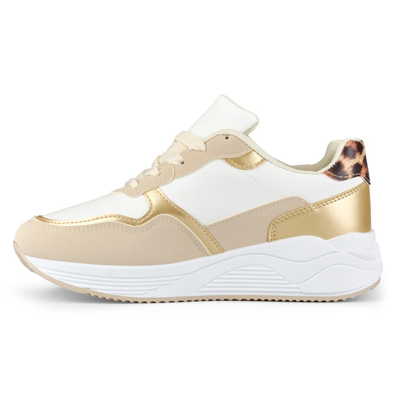 Sneakers bianche e oro da donna bianca 2
