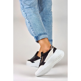 Scarpe sportive nere con suola bianca nero 2