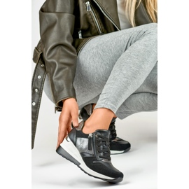 Scarpe sportive con zeppa nera nero 1