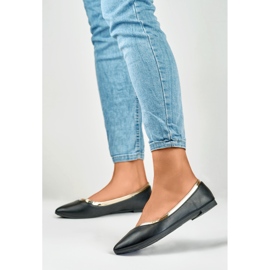 Ballerine nere da donna con aggiunta dorata nero 2