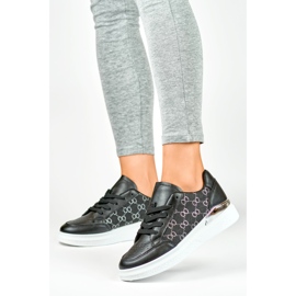 Sneakers nere da donna con un motivo alla moda nero 2