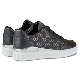 Sneakers nere da donna con un motivo alla moda nero 1