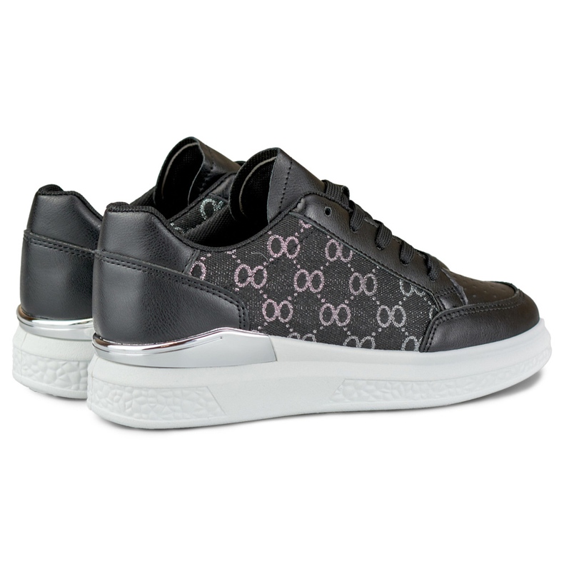 Sneakers nere da donna con un motivo alla moda nero 1