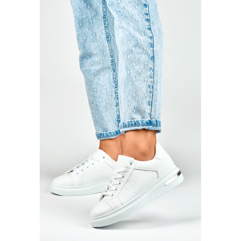 Classiche scarpe sportive da donna bianche bianca 2