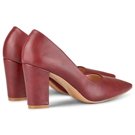 Décolleté bordeaux su un comodo tacco rosso 1