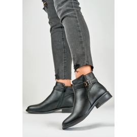 Stivali da donna eleganti neri con suola piatta nero 2