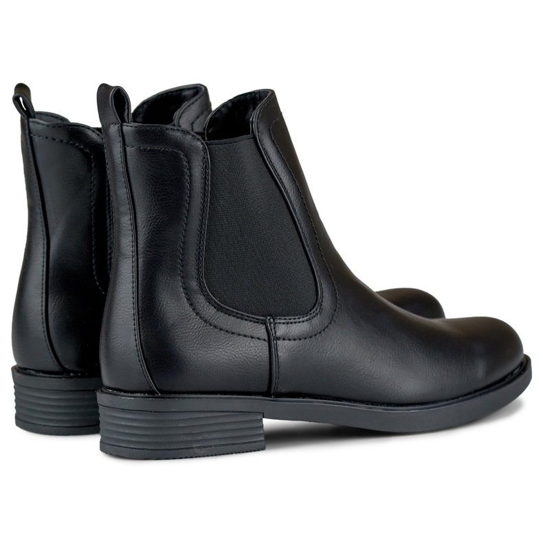 Classici stivaletti Chelsea neri da donna realizzati in ecopelle nero 1