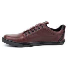 Polbut Scarpe casual da uomo in pelle 2121/2 bordeaux multicolore 1
