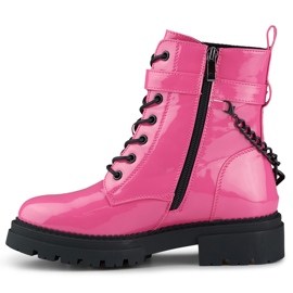 Lavoratrice da donna in vernice rosa con catena staccabile 1