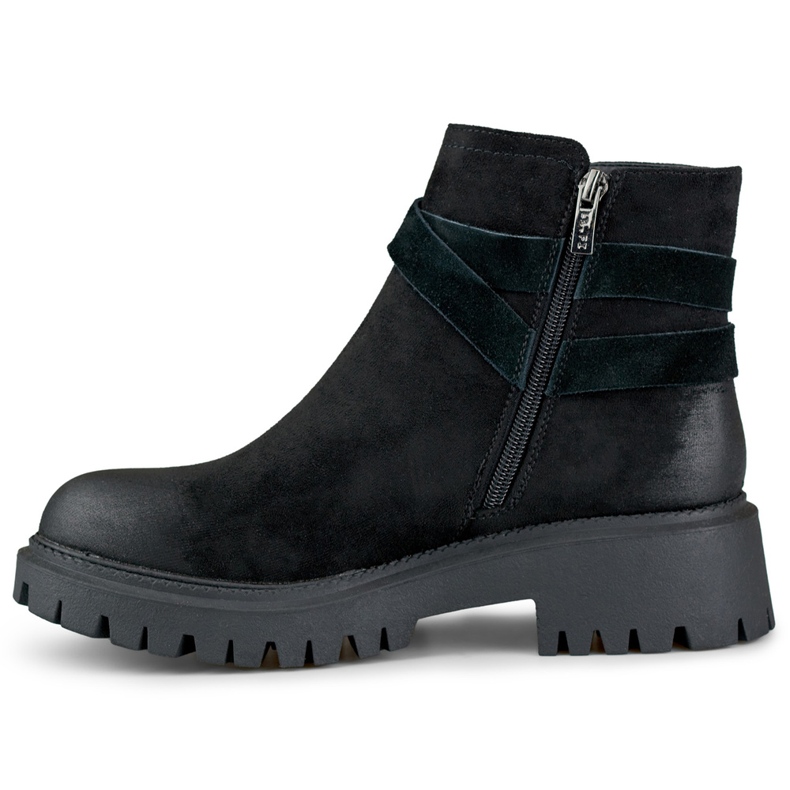 Stivali da donna in camoscio nero con decorazione Aline nera 1