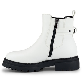 Stivali bianchi da donna realizzati in ecopelle con scritta decorativa bianco 1
