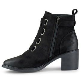 Stivali con tacco basso da donna in camoscio nero di Salin 1